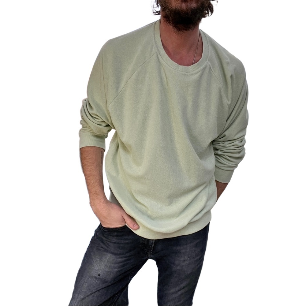 FOREVER 21 Men Mint Green Crewneck Long Sleeve Casual Sweatshirt Size L